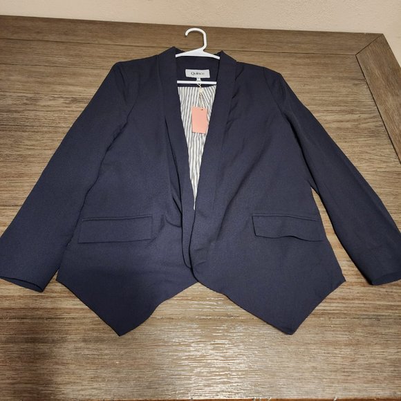 Quince Stretch Crepe Open Blazer NWT Black Small - Picture 2 of 8